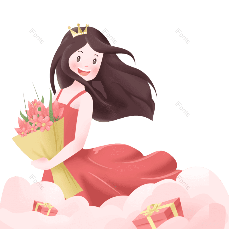 母亲节图片,元素元素,插画PNG,女人免抠素材